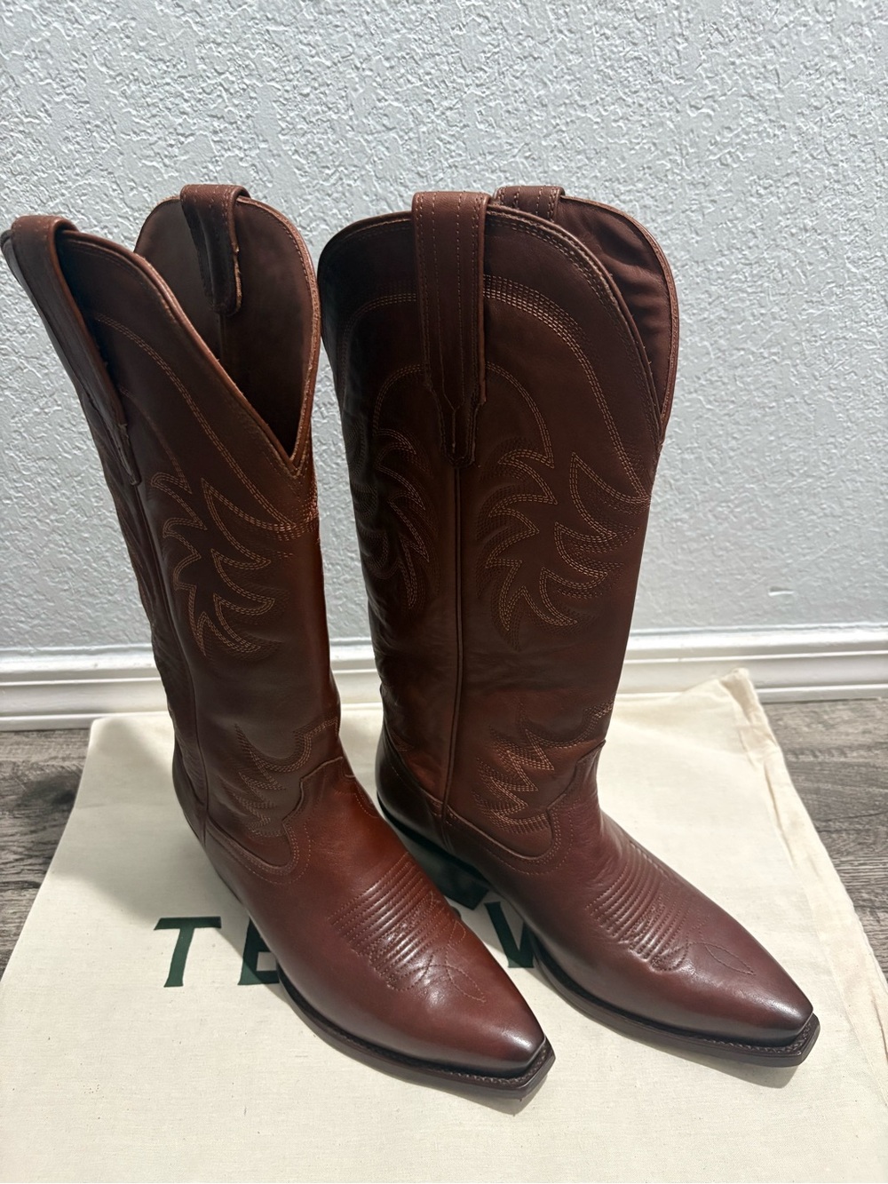 Tecovas Annie Sequoia Classic Brown Leather Western Boots - Women size 6.5